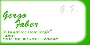 gergo faber business card